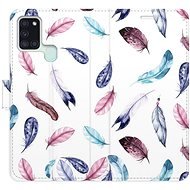 iSaprio flip pouzdro Colorful Feathers pro Samsung Galaxy A21s - Phone Cover