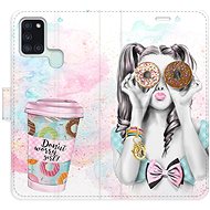 iSaprio flip pouzdro Donut Worry Girl pro Samsung Galaxy A21s - Phone Cover