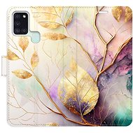 iSaprio flip pouzdro Gold Leaves 02 pro Samsung Galaxy A21s - Phone Cover