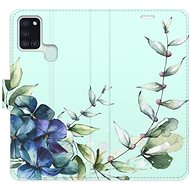iSaprio flip case Blue Flowers for Samsung Galaxy A21s - Phone Cover