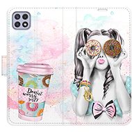 iSaprio flip pouzdro Donut Worry Girl pro Samsung Galaxy A22 5G - Phone Cover