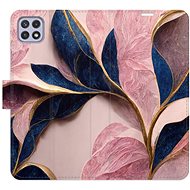 iSaprio flip case Pink Leaves for Samsung Galaxy A22 5G - Phone Cover