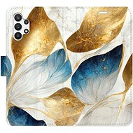 iSaprio flip pouzdro GoldBlue Leaves pro Samsung Galaxy A32 - Phone Cover