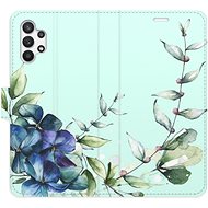 iSaprio flip case Blue Flowers for Samsung Galaxy A32 - Phone Cover
