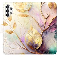iSaprio flip case Gold Leaves 02 for Samsung Galaxy A32 5G - Phone Cover