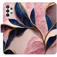 iSaprio flip case Pink Leaves for Samsung Galaxy A32 5G - Phone Cover