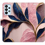 iSaprio flip case Pink Leaves for Samsung Galaxy A33 5G - Phone Cover