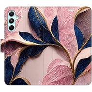 iSaprio flip case Pink Leaves for Samsung Galaxy A34 5G - Phone Cover