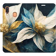 iSaprio flip case Gold Flowers for Samsung Galaxy A40 - Phone Cover