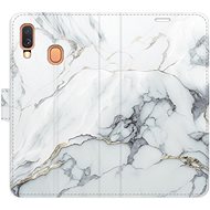 iSaprio flip pouzdro SilverMarble 15 pro Samsung Galaxy A40 - Phone Cover
