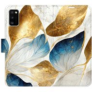 iSaprio flip pouzdro GoldBlue Leaves pro Samsung Galaxy A41 - Phone Cover