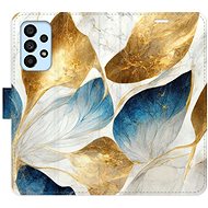 iSaprio flip pouzdro GoldBlue Leaves pro Samsung Galaxy A53 5G - Phone Cover