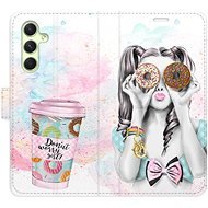 iSaprio flip pouzdro Donut Worry Girl pro Samsung Galaxy A54 5G - Phone Cover