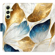 iSaprio flip pouzdro GoldBlue Leaves pro Samsung Galaxy A54 5G - Phone Cover