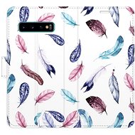 iSaprio flip pouzdro Colorful Feathers pro Samsung Galaxy S10 - Phone Cover