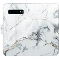 iSaprio flip case SilverMarble 15 for Samsung Galaxy S10 - Phone Cover