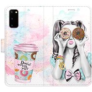 iSaprio flip pouzdro Donut Worry Girl pro Samsung Galaxy S20 - Phone Cover