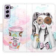iSaprio flip pouzdro Donut Worry Girl pro Samsung Galaxy S21 FE 5G - Phone Cover