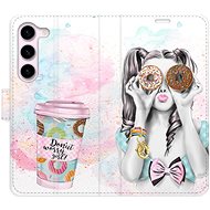 iSaprio flip pouzdro Donut Worry Girl pro Samsung Galaxy S23 5G - Phone Cover