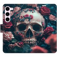 iSaprio flip case Skull in Roses 02 for Samsung Galaxy S23 5G - Phone Cover