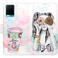 iSaprio flip pouzdro Donut Worry Girl pro Vivo Y21 / Y21s / Y33s - Phone Cover