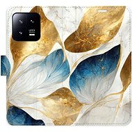 iSaprio flip case GoldBlue Leaves for Xiaomi 13 - Phone Cover