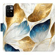 iSaprio flip pouzdro GoldBlue Leaves pro Xiaomi Redmi 10 - Phone Cover