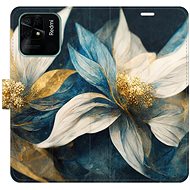 iSaprio flip pouzdro Gold Flowers pro Xiaomi Redmi 10C - Phone Cover