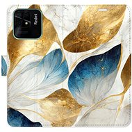iSaprio flip case GoldBlue Leaves for Xiaomi Redmi 10C - Phone Cover