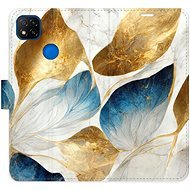 iSaprio flip pouzdro GoldBlue Leaves pro Xiaomi Redmi 9C - Phone Cover