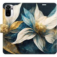 iSaprio flip case Gold Flowers for Xiaomi Redmi Note 10 / Note 10S - Phone Cover
