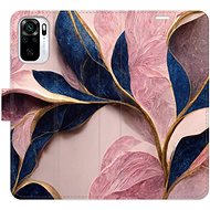 iSaprio flip case Pink Leaves for Xiaomi Redmi Note 10 / Note 10S - Phone Cover