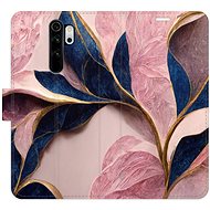 iSaprio flip pouzdro Pink Leaves pro Xiaomi Redmi Note 8 Pro - Phone Cover