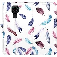 iSaprio flip pouzdro Colorful Feathers pro Xiaomi Redmi Note 9 - Phone Cover