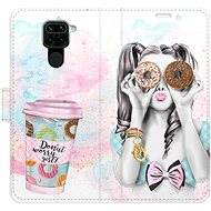 iSaprio flip pouzdro Donut Worry Girl pro Xiaomi Redmi Note 9 - Phone Cover