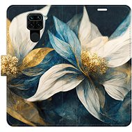 iSaprio flip case Gold Flowers for Xiaomi Redmi Note 9 - Phone Cover
