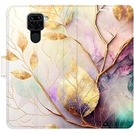 iSaprio flip pouzdro Gold Leaves 02 pro Xiaomi Redmi Note 9 - Phone Cover