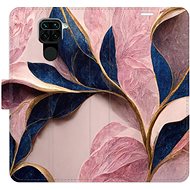 iSaprio flip pouzdro Pink Leaves pro Xiaomi Redmi Note 9 - Phone Cover