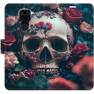iSaprio flip pouzdro Skull in Roses 02 pro Xiaomi Redmi Note 9 - Phone Cover