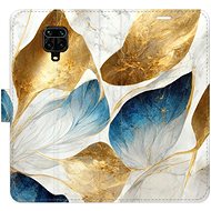 iSaprio flip pouzdro GoldBlue Leaves pro Xiaomi Redmi Note 9 Pro / Note 9S - Phone Cover