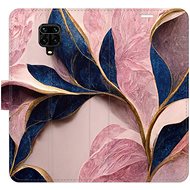 iSaprio flip case Pink Leaves for Xiaomi Redmi Note 9 Pro / Note 9S - Phone Cover