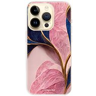 iSaprio Pink Blue Leaves for iPhone 14 Pro - Phone Cover