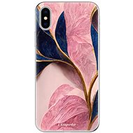 iSaprio Pink Blue Leaves pro iPhone X - Phone Cover
