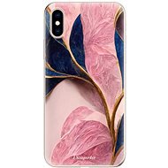 iSaprio Pink Blue Leaves pro iPhone XS - Phone Cover