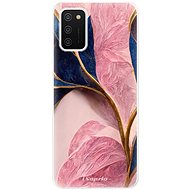 iSaprio Pink Blue Leaves pro Samsung Galaxy A02s - Phone Cover