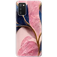 iSaprio Pink Blue Leaves pro Samsung Galaxy A03s - Phone Cover