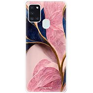 iSaprio Pink Blue Leaves pro Samsung Galaxy A21s - Phone Cover