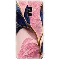 iSaprio Pink Blue Leaves for Samsung Galaxy A8 2018 - Phone Cover