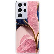iSaprio Pink Blue Leaves pro Samsung Galaxy S21 Ultra - Phone Cover