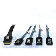 Inter-Tech (SFF-8087) Mini-SAS to 4x SATA, cross-over, 1m - Adapter
